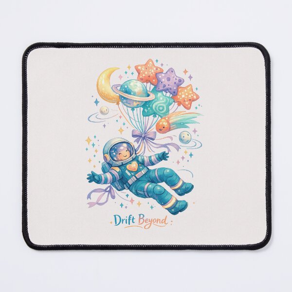 Item preview, Drift Beyond – Cute Astronaut Floating in Space designed and sold by inkoutninja.