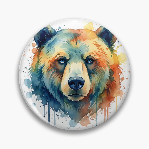 Item preview, American grizzly bear watercolor classic t-shirt designed and sold by Knowvhere.