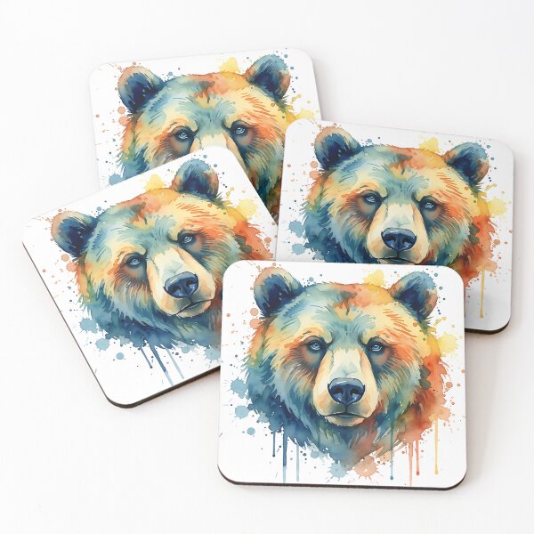 Item preview, American grizzly bear watercolor classic t-shirt  designed and sold by Knowvhere.