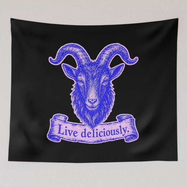 Item preview, Live Deliciously Vintage Engraved Occult Goat Art Print designed and sold by PinUpPizzazz.