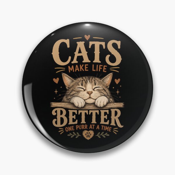 Item preview, Cats Make Life Better | Cute Sleeping Cat | Cat Lover Gift | Warm Earthy Colors Vintage Style designed and sold by Made by Tamar.