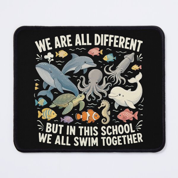 Item preview, We are Different But in This School We Swim Together Ocean Vintage designed and sold by CF_VintageDesign.