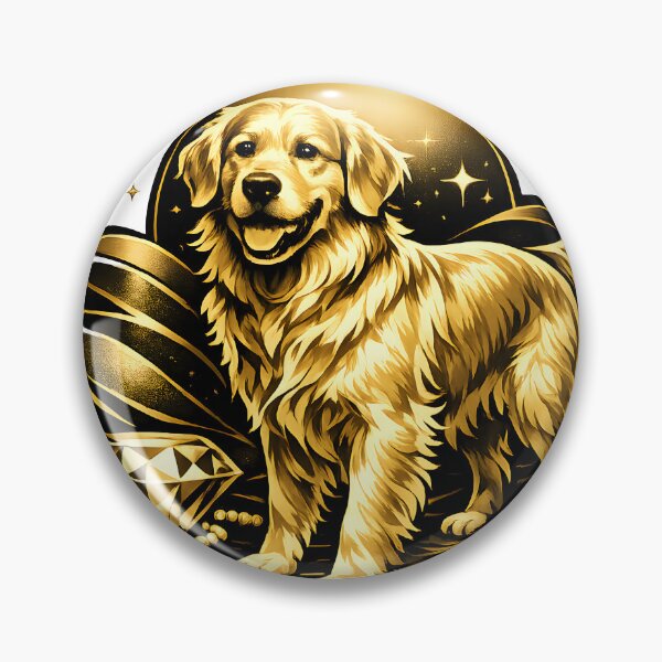 Item preview, Golden Glamour – Luxury Gold Golden Retriever Art Print, Elegant Diamond & Pearl Dog Illustration designed and sold by Sahil Randhawa.