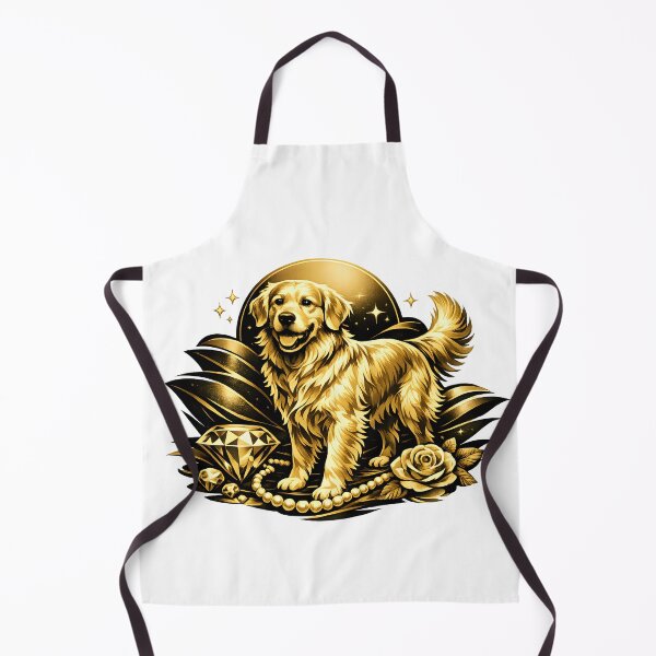 Item preview, Golden Glamour – Luxury Gold Golden Retriever Art Print, Elegant Diamond & Pearl Dog Illustration designed and sold by Sahil Randhawa.