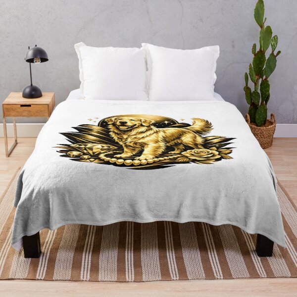 Item preview, Golden Glamour – Luxury Gold Golden Retriever Art Print, Elegant Diamond & Pearl Dog Illustration designed and sold by Sahil Randhawa.