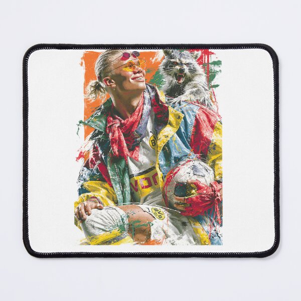 Item preview, Graffiti Pop Art Football soccer Haaland and Raccoon designed and sold by KreativKulture.