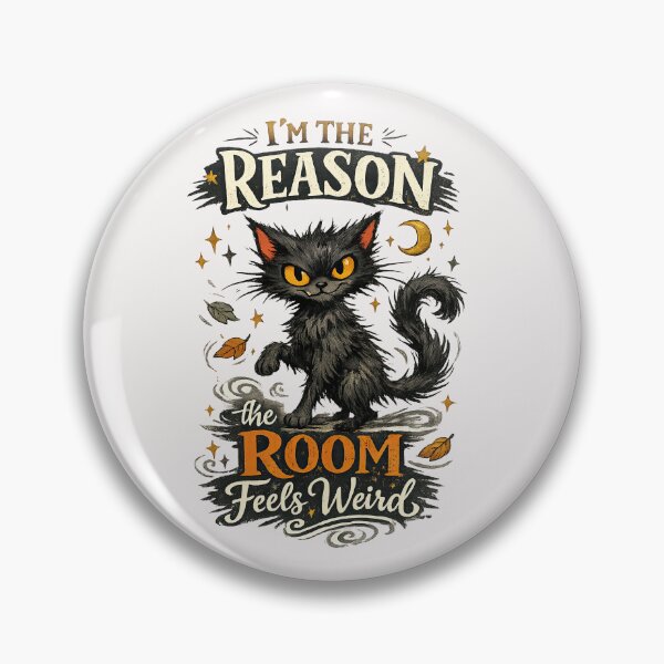 Item preview, I’m the Reason the Room Feels Weird – Funny Black Cat Quote designed and sold by inkoutninja.