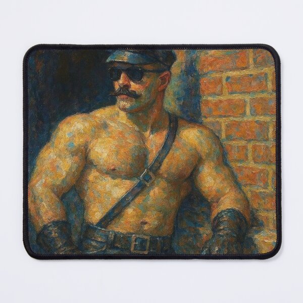 Item preview, Impressionist Gay Leather Daddy Gloved Leder Berlin Pride Gay Art Design designed and sold by ItsAKinkThing.