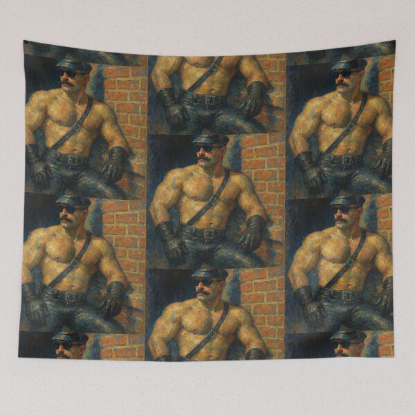 Item preview, Impressionist Gay Leather Daddy Gloved Leder Berlin Pride Gay Art Design designed and sold by ItsAKinkThing.