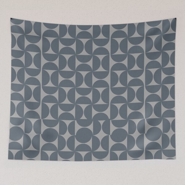 Item preview, Mid Century Modern Charcoal Grey Semi Circle Pattern. designed and sold by ​Jyoti Digital Artist.