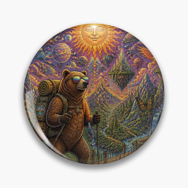 Item preview, Hike Beyond Psychedelic Bear Retro Poster  designed and sold by Skyrocketz.