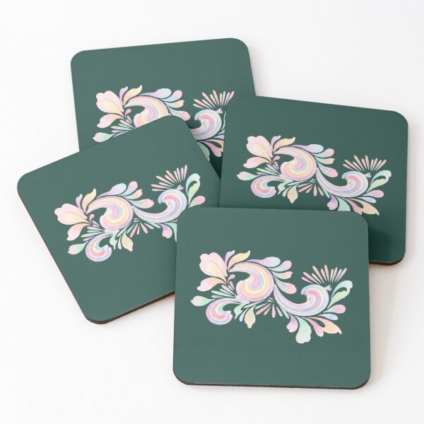 Item preview, Korean Traditional Pastel Lotus Vine Watercolor Pattern designed and sold by Yiruda-Art.