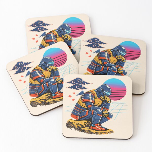 Item preview, Neon Retro Synthwave Ukiyo‑E Thinker designed and sold by KungPowUnicorn.