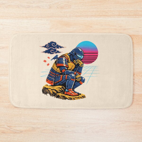 Item preview, Neon Retro Synthwave Ukiyo‑E Thinker designed and sold by KungPowUnicorn.