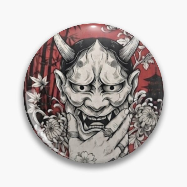 Item preview, Hannya Mask Traditional Japanese Demon Art designed and sold by PatternPopp.
