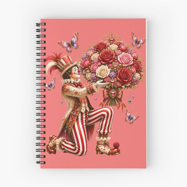Item preview, Gift of Love – The Miracle Giver Clown | Fantasy Art Nouveau Rose Bouquet Illustration designed and sold by sunbowjp stadio.