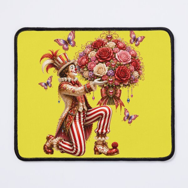 Item preview, Gift of Love – The Miracle Giver Clown | Fantasy Art Nouveau Rose Bouquet Illustration designed and sold by sunbowjp stadio.
