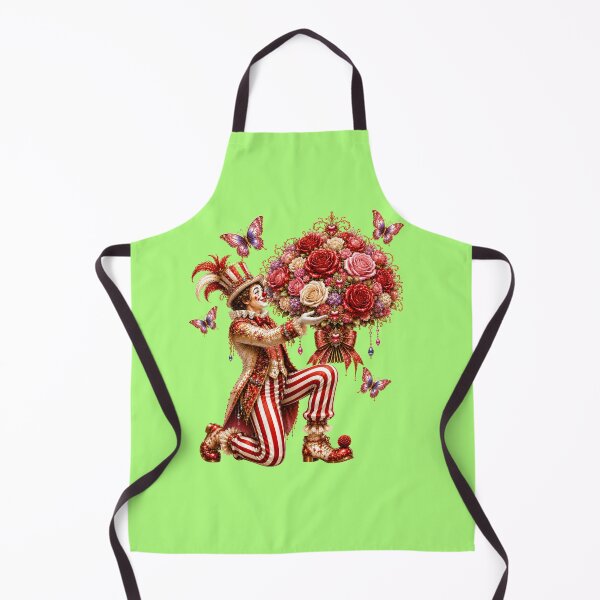 Item preview, Gift of Love – The Miracle Giver Clown | Fantasy Art Nouveau Rose Bouquet Illustration designed and sold by sunbowjp stadio.