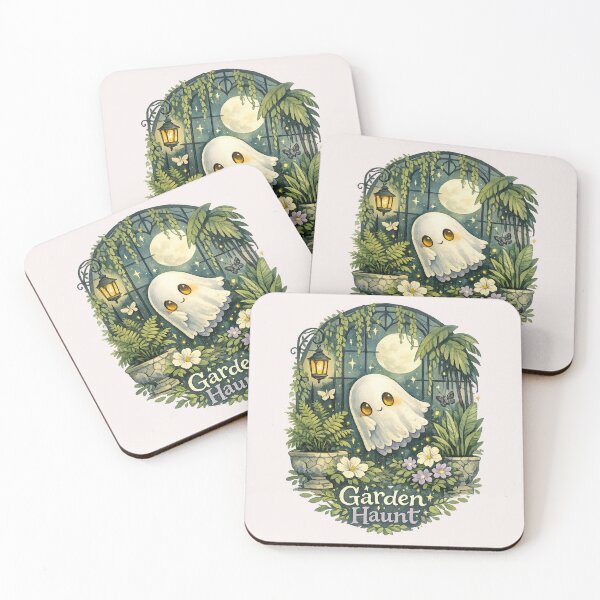 Item preview, Garden Haunt – Cute Ghost in a Moonlit Botanical Garden designed and sold by inkoutninja.