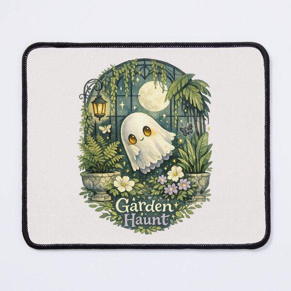Item preview, Garden Haunt – Cute Ghost in a Moonlit Botanical Garden designed and sold by inkoutninja.