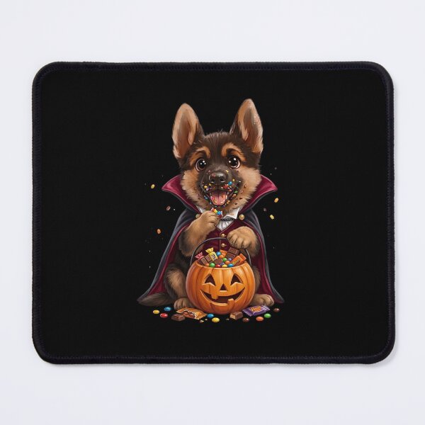 Item preview, Cute German Shepherd Puppy Vampire Eating Halloween Candy designed and sold by SilentFlower.