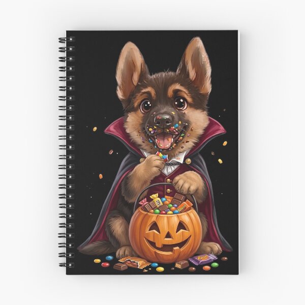 Item preview, Cute German Shepherd Puppy Vampire Eating Halloween Candy designed and sold by SilentFlower.