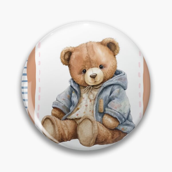 Artikelvorschau, Teddybär in blau gefüttertem Rahmen entworfen und verkauft von TeeGeeTees.