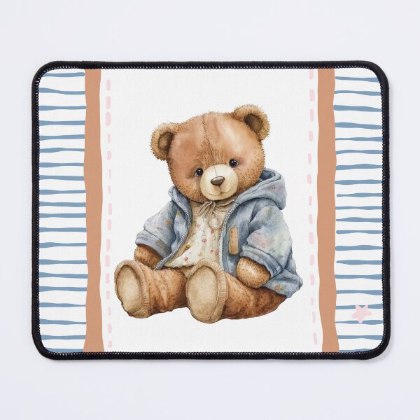 Item preview, Teddy Bear in Blue Lined Frame designed and sold by TeeGeeTees.