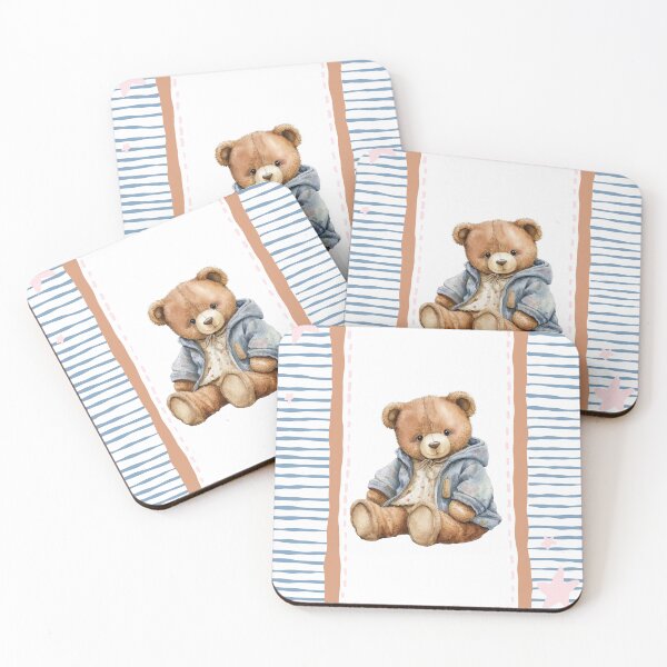 Item preview, Teddy Bear in Blue Lined Frame designed and sold by TeeGeeTees.