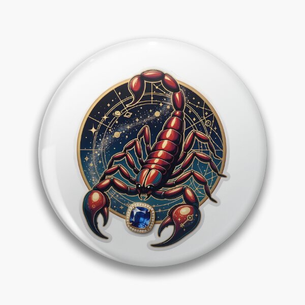 Item preview, Scorpio Red Scorpion Sapphire Galaxy Dark Zodiac Art designed and sold by Zodiac Celestial Art.