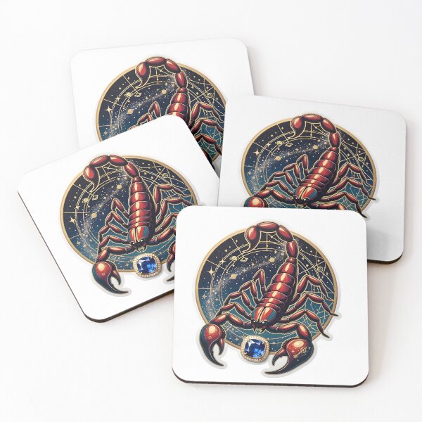 Item preview, Scorpio Red Scorpion Sapphire Galaxy Dark Zodiac Art designed and sold by Zodiac Celestial Art.