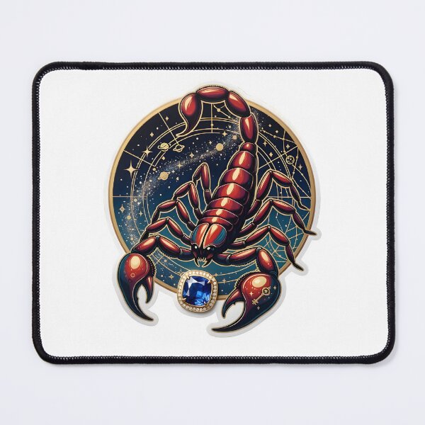 Item preview, Scorpio Red Scorpion Sapphire Galaxy Dark Zodiac Art designed and sold by Zodiac Celestial Art.