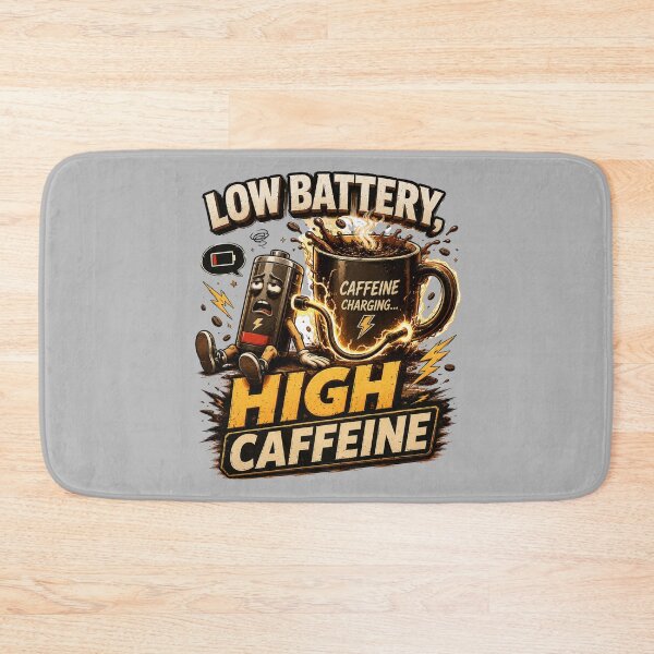 Item preview, Low Battery High Caffeine Funny Coffee designed and sold by pradeepvisuals.