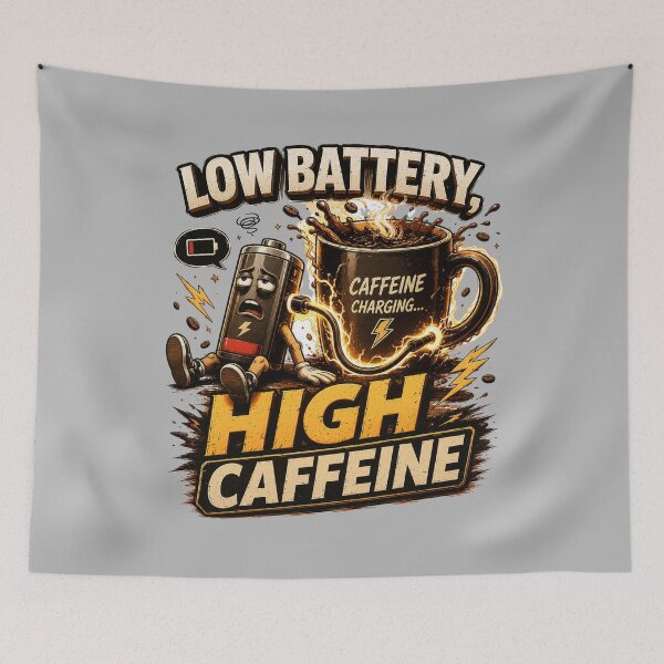 Item preview, Low Battery High Caffeine Funny Coffee designed and sold by pradeepvisuals.