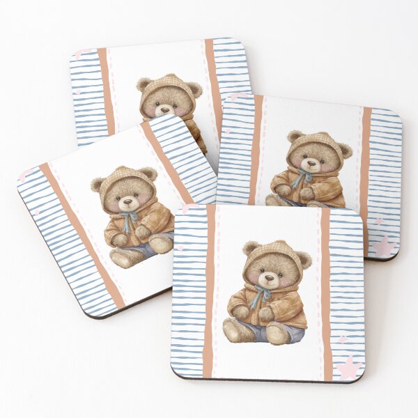 Item preview, Teddy Bear in Blue Lined Frame designed and sold by TeeGeeTees.