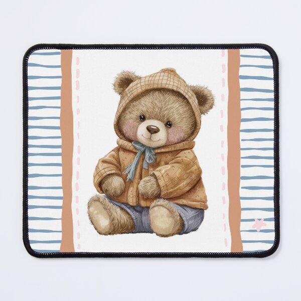 Item preview, Teddy Bear in Blue Lined Frame designed and sold by TeeGeeTees.