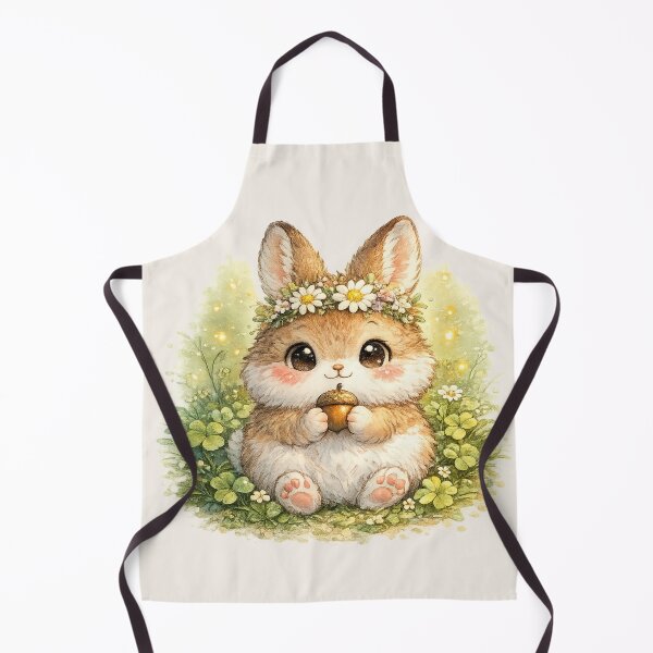 Item preview, Kawaii Cottontail Rabbit Watercolor Cute Bunny with Acorn Chibi Animal Illustration designed and sold by MagicMakerPh.