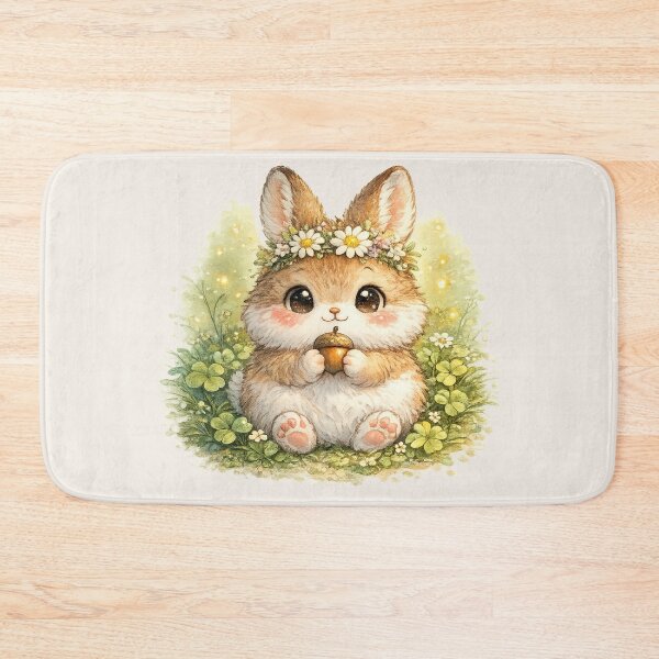 Item preview, Kawaii Cottontail Rabbit Watercolor Cute Bunny with Acorn Chibi Animal Illustration designed and sold by MagicMakerPh.