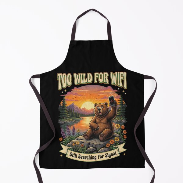 Item preview, Too Wild For WiFi Funny Bear Camping Still Searching For Signal Vintage designed and sold by CF_VintageDesign.