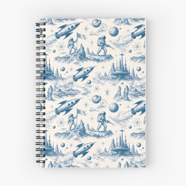 Item preview, Retro Sci-Fi Rocket Toile Pattern Atomic Space Age designed and sold by StickyGuys.