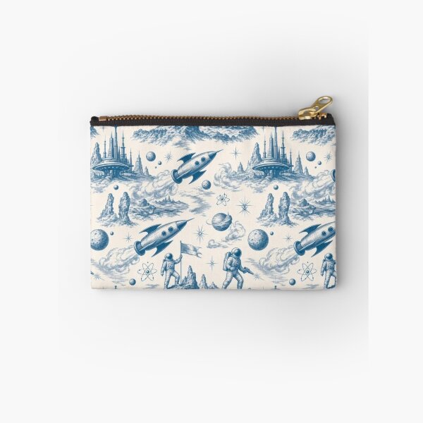 Item preview, Retro Sci-Fi Rocket Toile Pattern Atomic Space Age designed and sold by StickyGuys.