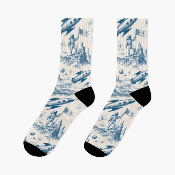 Item preview, Retro Sci-Fi Rocket Toile Pattern Atomic Space Age designed and sold by StickyGuys.