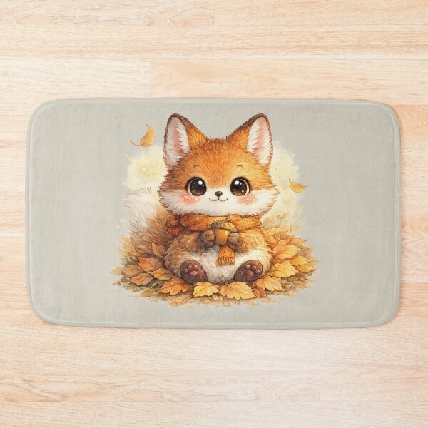 Item preview, Kawaii Fox Kit Watercolor Cute Baby Fox Autumn Chibi Woodland Illustration designed and sold by MagicMakerPh.