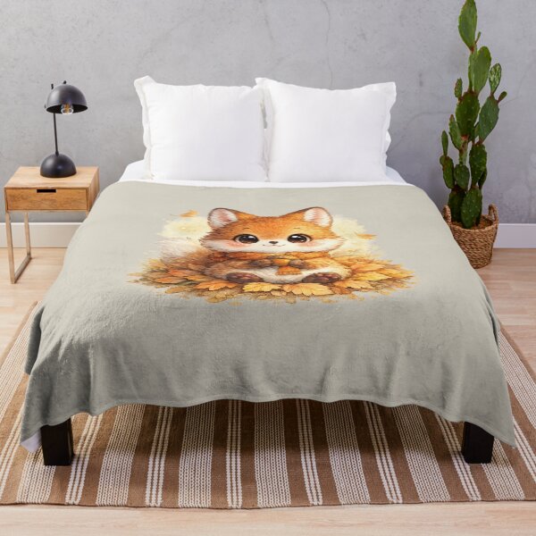 Item preview, Kawaii Fox Kit Watercolor Cute Baby Fox Autumn Chibi Woodland Illustration designed and sold by MagicMakerPh.