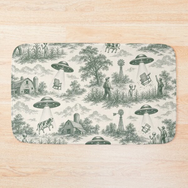 Item preview, Vintage UFO Abduction Toile Pattern Retro Alien designed and sold by StickyGuys.