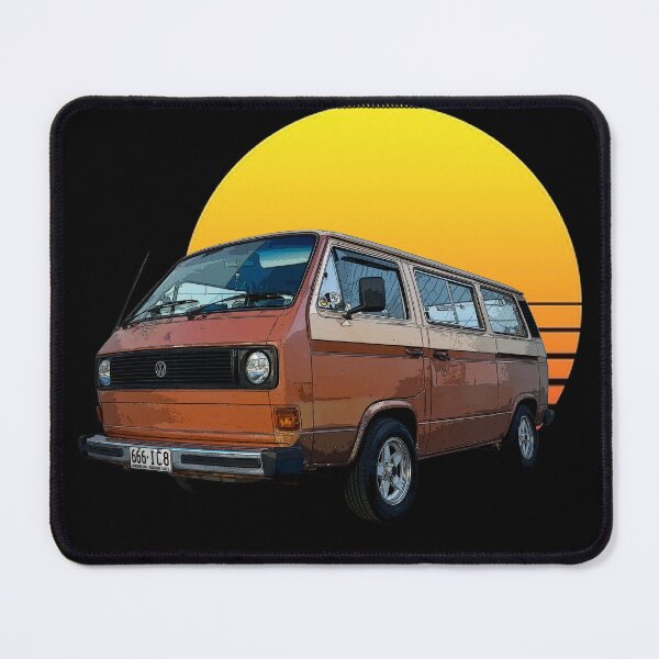 Item preview, Retro Sunset Bus on a Black Background designed and sold by Mattyeves01.