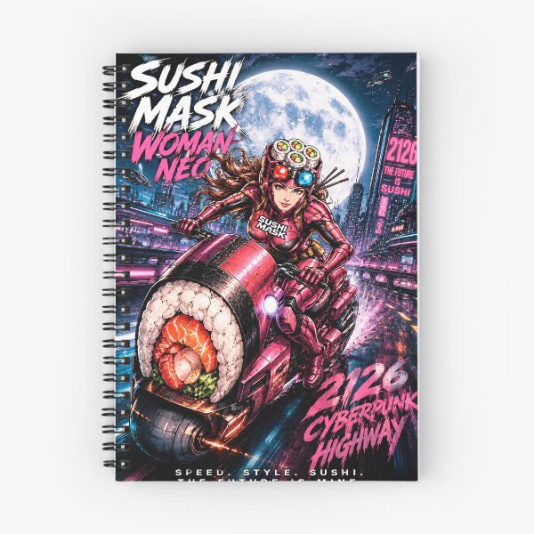 Item preview, SUSHI MASK WOMAN NEO: Cyberpunk Biker Hero of 2126 designed and sold by Japan Cyberpunk Universe & Surreal Characters.