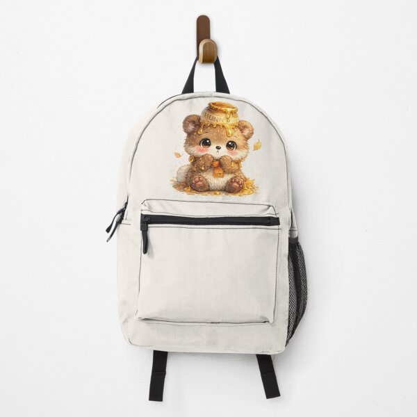 Item preview, Kawaii Bear Cub with Honey Pot Watercolor Cute Chibi Woodland Bear Illustration designed and sold by MagicMakerPh.