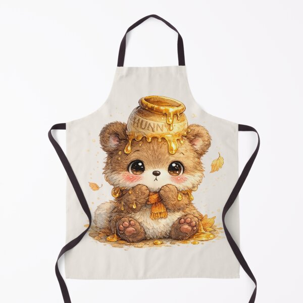 Item preview, Kawaii Bear Cub with Honey Pot Watercolor Cute Chibi Woodland Bear Illustration designed and sold by MagicMakerPh.