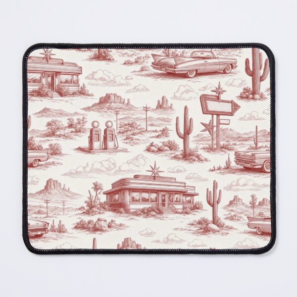 Item preview, Retro Diner Motel Toile Pattern Vintage Americana designed and sold by StickyGuys.